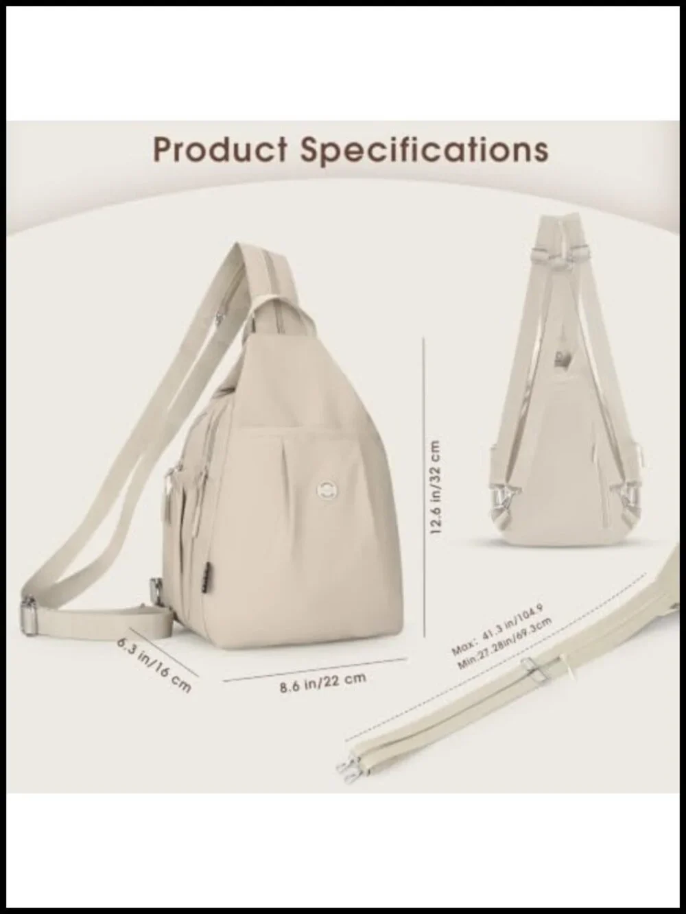3-Way Convertible Anti-Theft Crossbody Backpack for Women Travel Sling Bag